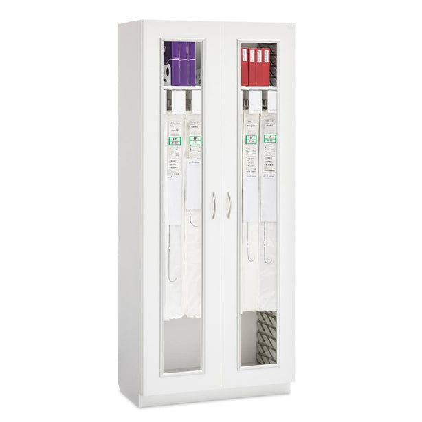 Solaire Medical Evolve Preconfigured Cabinet with Glass Door in White, 19.25" D x 36" W x 84" H - SEC1936TGCC - 1 Each