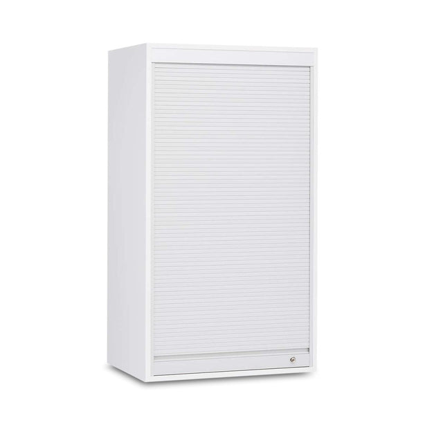 Solaire Medical Evolve Scope Cabinet with Roll-Top Door in White Compression Board, 5-Scope Capacity, 19.25" D x 26.75" W x 48" H, Wall Mounted - SEC1927SRTW - 1 Each