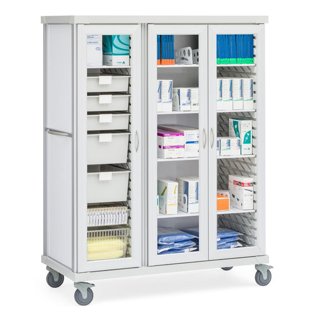 Roam 3 Carts with Glass Doors - SR3GGI - 1 Each - MDL-MDRSR3GGI