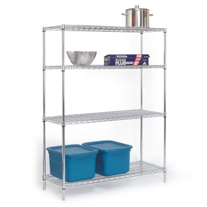 Tarrison Chrome Wire Shelving Unit, 4 Shelf, 18" x 60" x 63" - MDRT18606C