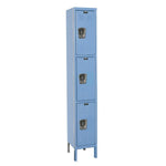 List Industries Fully Assembled Premium Locker, 12" W x 15" D x 78" H, 3-Tier, 1-Wide, Marine Blue - U1258-3A-MB - 1 Each