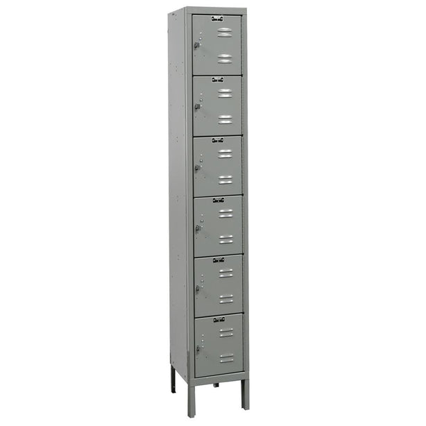 List Industries Fully Assembled Premium Locker, 12" W x 15" D x 78" H, 6-Tier, 1-Wide, Dark Gray - U1258-6A-HG - 1 Each