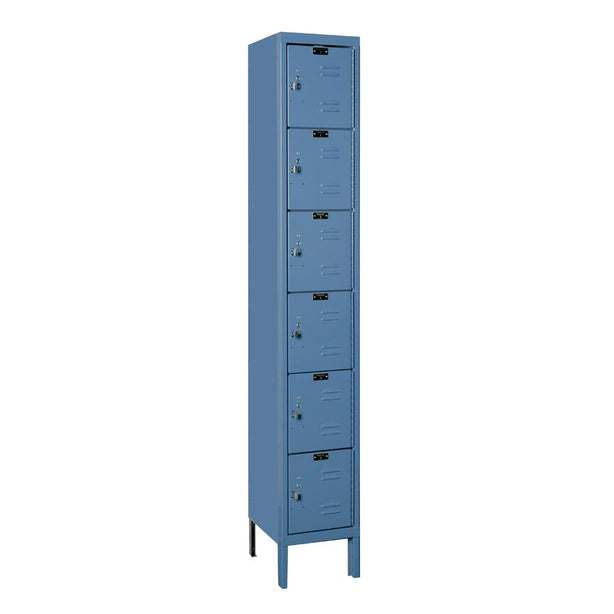 List Industries Fully Assembled Premium Locker, 12" W x 15" D x 78" H, 6-Tier, 1-Wide, Marine Blue - U1258-6A-MB - 1 Each