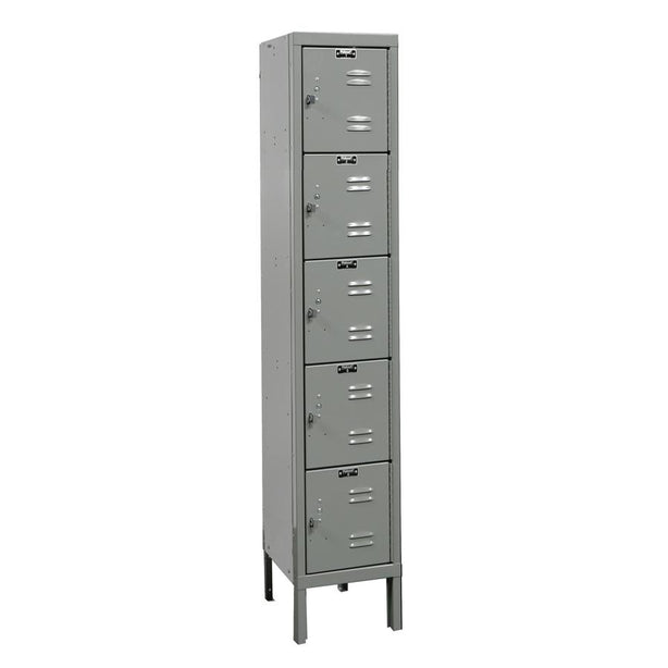 List Industries Fully Assembled Premium Locker, 12" W x 18" D x 66" H, 5-Tier, 1-Wide, Dark Gray - U1286-5A-HG - 1 Each