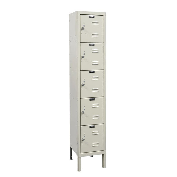 List Industries Fully Assembled Premium Locker, 12" W x 18" D x 66" H, 5-Tier, 1-Wide, Tan - U1286-5A-PT - 1 Each