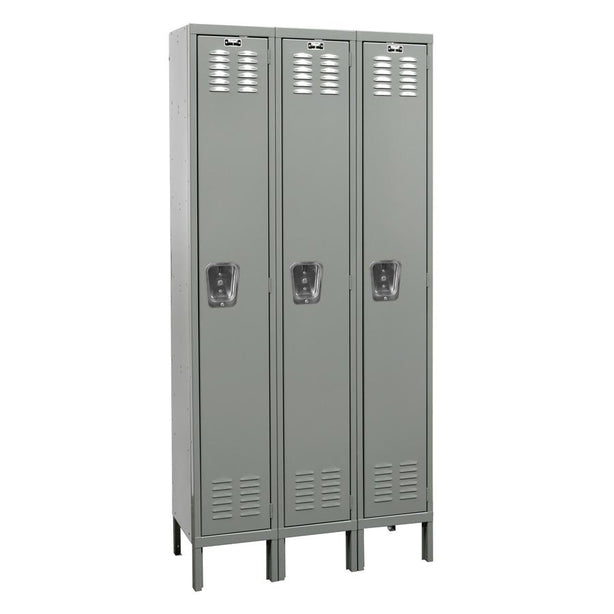 List Industries Fully Assembled Premium Locker, 12" W x 12" D x 78" H, 1-Tier, 3-Wide, Dark Gray - U3228-1A-HG - 1 Each