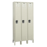 List Industries Fully Assembled Premium Locker, 12" W x 12" D x 78" H, 1-Tier, 3-Wide, Tan - U3228-1A-PT - 1 Each