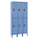 List Industries Fully Assembled Premium Locker, 12" W x 12" D x 78" H, 2-Tier, 3-Wide, Marine Blue - U3228-2A-MB - 1 Each