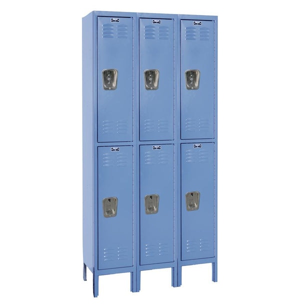 List Industries Fully Assembled Premium Locker, 12" W x 12" D x 78" H, 2-Tier, 3-Wide, Marine Blue - U3228-2A-MB - 1 Each