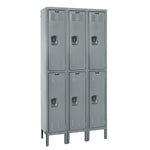 List Industries Fully Assembled Premium Locker, 12" W x 15" D x 78" H, 2-Tier, 3-Wide, Dark Gray - U3258-2A-HG - 1 Each
