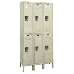 List Industries Fully Assembled Premium Locker, 12" W x 15" D x 78" H, 2-Tier, 3-Wide, Tan - U3258-2A-PT - 1 Each