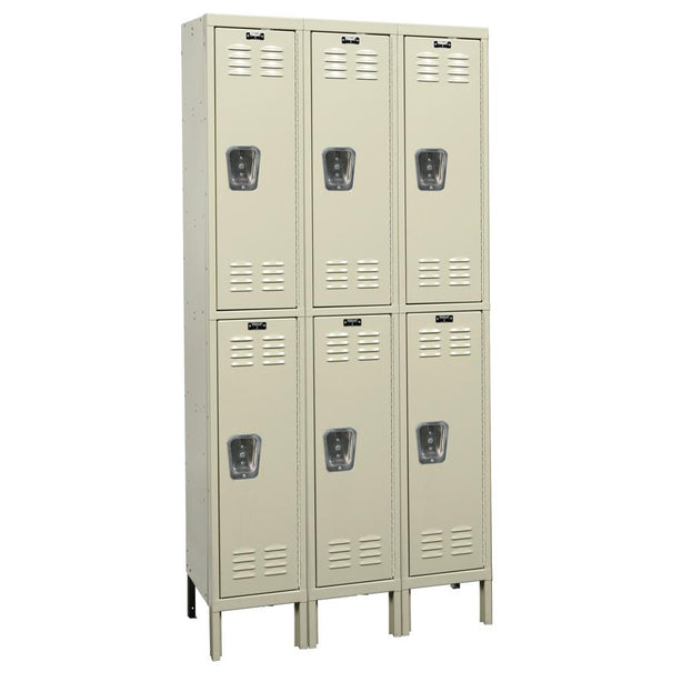 List Industries Fully Assembled Premium Locker, 12" W x 15" D x 78" H, 2-Tier, 3-Wide, Tan - U3258-2A-PT - 1 Each