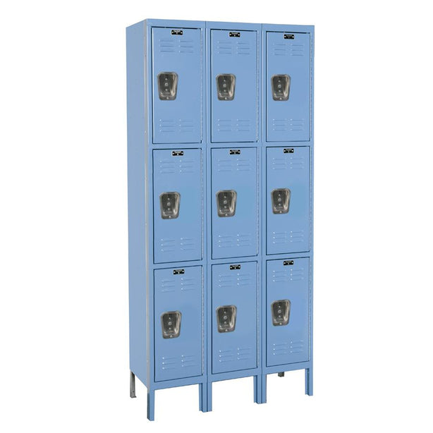 List Industries Fully Assembled Premium Locker, 12" W x 15" D x 78" H, 3-Tier, 3-Wide, Marine Blue - U3258-3A-MB - 1 Each