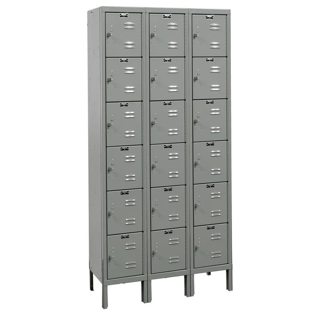 List Industries Fully Assembled Premium Locker, 12" W x 15" D x 78" H, 6-Tier, 3-Wide, Dark Gray - U3258-6A-HG - 1 Each