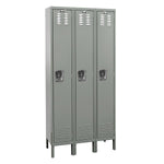 List Industries Fully Assembled Premium Locker, 12" W x 18" D x 78" H, 1-Tier, 3-Wide, Dark Gray - U3288-1A-HG - 1 Each