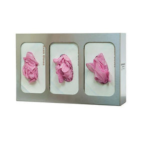 Bowman Manufacturing Company, Inc. Stainless Steel Triple Glove Box Dispenser - MDS193095D