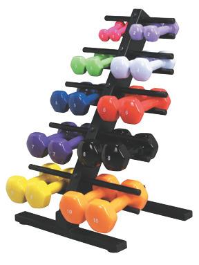Fabrication Enterprises CanDo Vinyl-Coated Iron Dumbbell, 6 lb., Red - 10-0555 - 1 Each