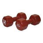 Fabrication Enterprises CanDo Vinyl-Coated Iron Dumbbell, 20 lb., Brown, Pair - 10-0561-2 - 1 Each