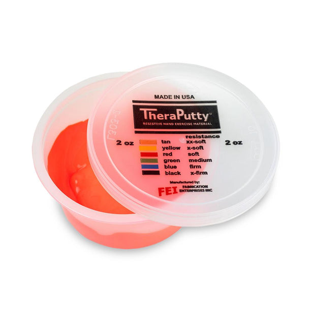 Fabrication Enterprises CanDo TheraPutty Hand Therapy Putty, Antimicrobial, 2 oz., Red, Soft Resistance - 102602 - 1 Each