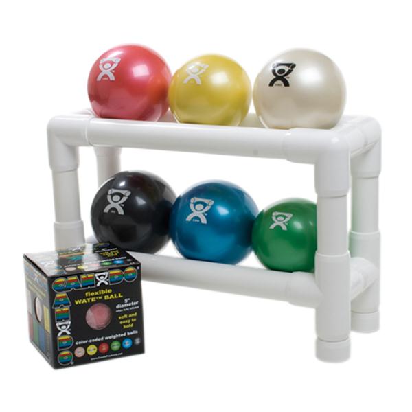 Fabrication Enterprises CanDo Weighted Ball 6-Ball Rack, 2-Tier, 18" L x 6" W x 12" H - MDSP103167