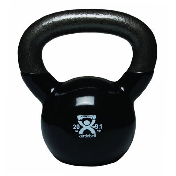 Fabrication Enterprises CanDo Kettleballs Can Do Kettlebell, Vinyl-Coated, Black, 20 lb. - MDSP103195