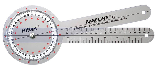 Fabrication Enterprises Baseline 360° Plastic Goniometer, 12" - MDSP121000HR