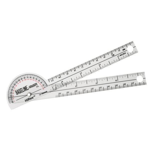 Fabrication Enterprises Baseline 180° Plastic Goniometer, Hi-Res Arms, 6" - MDSP121005HR