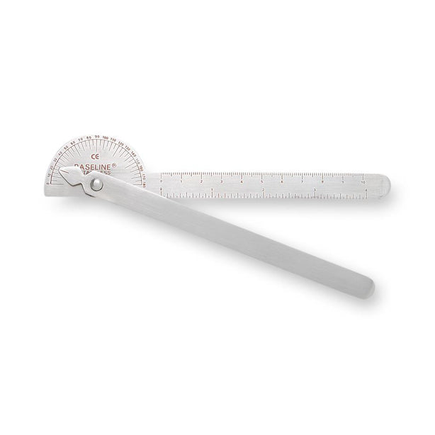 Fabrication Enterprises Baseline Metal 180° Goniometer, Stainless Steel, Arms, 6" - MDSP121042