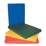 Fabrication Enterprises CanDo Center-Fold Exercise Mat with Handles, 2" Polyurethane Foam, 4' x 6', Blue - 38-0200 - 1 Each