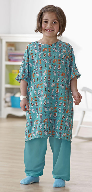 Pet Parade Pediatric PJ Pants, Teal, Size M, Gowns - MDT011485M - 12 Each
