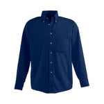 Edwards Garment CO Work Men's Long Sleeve Poplin Shirt, Navy, Size M - MDT1280072 - 1 Each