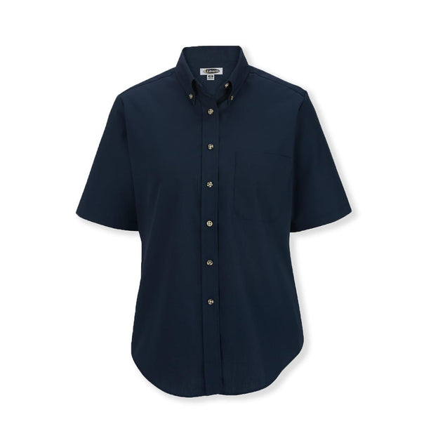 Edwards Garment CO 5230 007 Women's Short Sleeve Poplin Shirt, Navy, Size XS - 1 Each