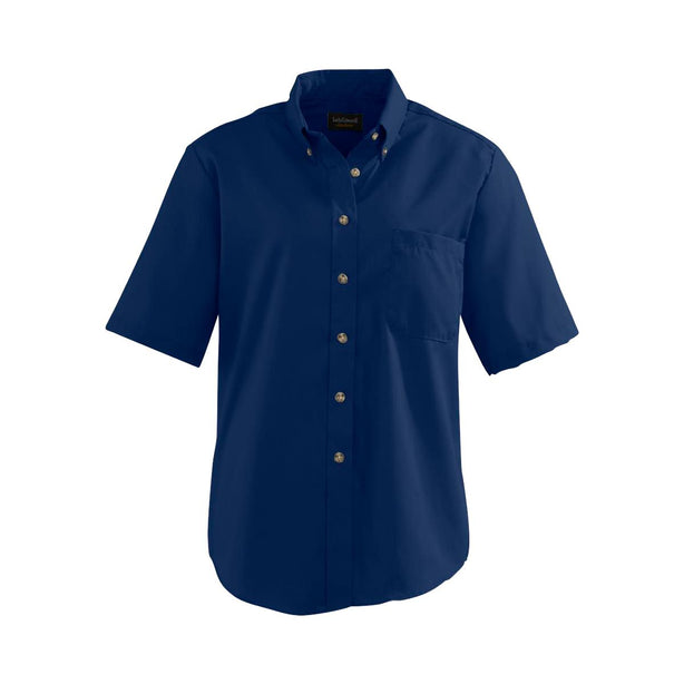 Edwards Garment CO Women's Short Sleeve Poplin Shirt, Navy, Size 3XL - MDT5230076 - 1 Each