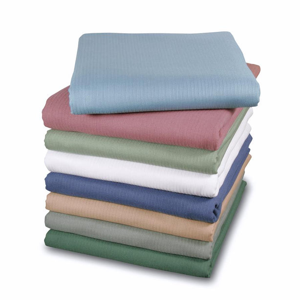 Shamrock Bedspread, Wedgewood Blue, 76" x 110", 12 per Case, Ribcord Thermal Spreads - RCBL-76110-WB - 1 Each