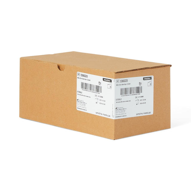 Smiths Medical Small-Bore Extension Set, 2.4 mL, Approximate Priming Value 60" - 5360225 - 25 Each