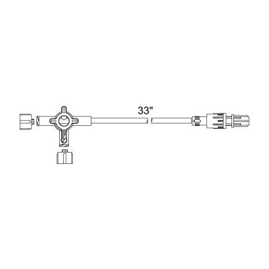 Smiths Medical Standard-Bore IV Extension Set, 3-Way Stopcock, Luer Lock - MX413SL - 50 Each