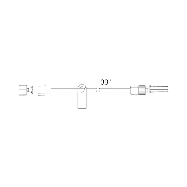 Smiths Medical Standard-Bore Extension Set with Male Luer Lock, 33", 4.0 mL - MX455FL - 50 Each