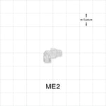 Threaded Elbow Connector, Barbed, Natural, 100/Bag - Fits 1/16 inch ID Tubing (0.063 inch, 1.59 mm) x Tapered 10-32 UNF - ME2