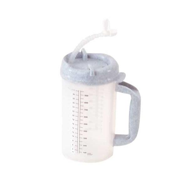 Inteplast Bedside Carafes Insulated Pitcher with Cover and Straw - H206-01 - 50 Each