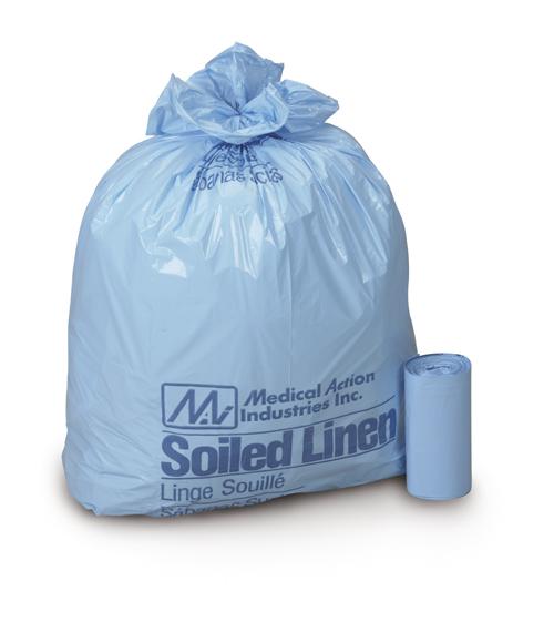 Hdpe Laundry Bag, 40-45 Gal., 40" x 48", 16 Micron, Blue, and Lldpe and Linen - RS404816B - 250 Each