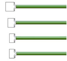 Square Electrode, 1.0 cm W x 0.7 cm D, 5.5 cm Shaft, 15° Band, Leep - S1007 - 5 Each