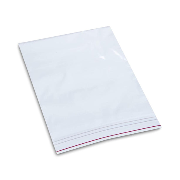 Minigrip Plain Red Line Zipper MGRL2P0810 Premium Redline Reclosable Poly Bag, Clear, 8" x 10", 2 Mil - MDL-MGISBE2R810 - 1000 Each