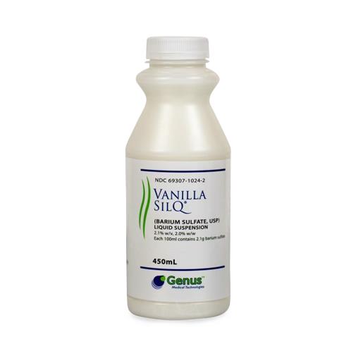 Genus Medical Technologies Suspension Vanilla SilQ Sulfate Barium, 2.1%, 450 mL - 256-1024R - 24 Each