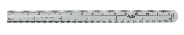 Integra LifeSciences Miltex 18-660 Flexible Stainless Ruler, Graduated, 6" x 1/2" - MDL-MIL18660 - 1 Each