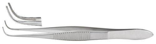 Integra Miltex Eye Dressing Forceps 3-3/4", Delicate, Full Curved, Serrated, 0.55mm Wide at Tip, Lifesciences 18-783 - MDL-MIL18783 - 1 Each
