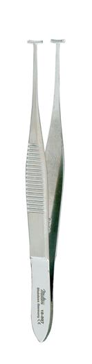 Integra LifeSciences Miltex 18-897 Green Fixation Forceps 4", 5 mm Jaws with Fine Teeth, 8X9 Teeth, T-Shaped - MDL-MIL18897 - 1 Each