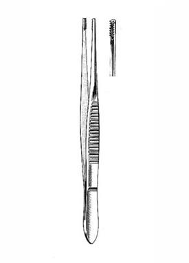 Integra LifeSciences Miltex 6-140 Tissue Forceps, Brown, 8 x 8 Teeth, 8" - MDL-MIL6140 - 1 Each