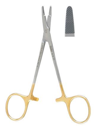Integra LifeSciences Miltex 8-14TC Carb-N-Sert Needle Holder, Olsen-Hegar, Serrated, 4.75" - MDL-MIL814TC - 1 Each