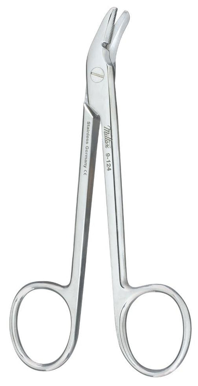 Integra Miltex Wire Cutting Scissors, 4-3/4", Angled To Side, One Serrated Blade, Lifesciences 9-124 - MDL-MIL9124 - 1 Each
