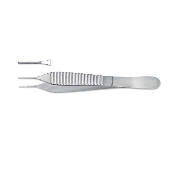 Integra Lifesciences Tissue Forceps, Adson, Cross, 1 x 2 Teeth, 4.75" - MILMH6121